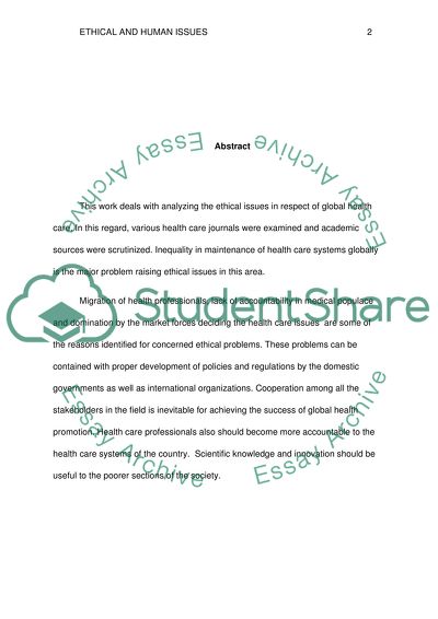 Ethical and Human Issues in Health Care