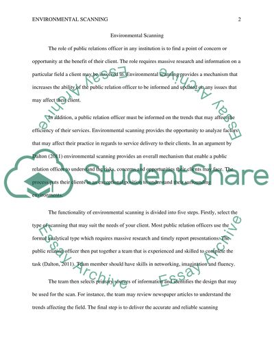 Environmental Scanning Assignment