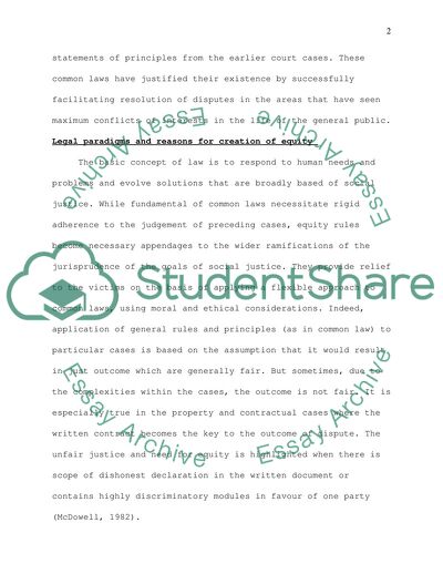 Present Relationship between Common Law and Equity