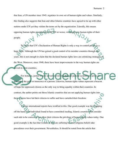 Recognition and Implementation of Human Rights