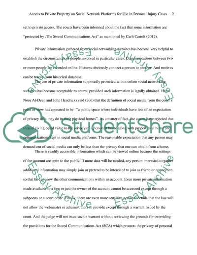 Access to Private Property on Social Network Platforms