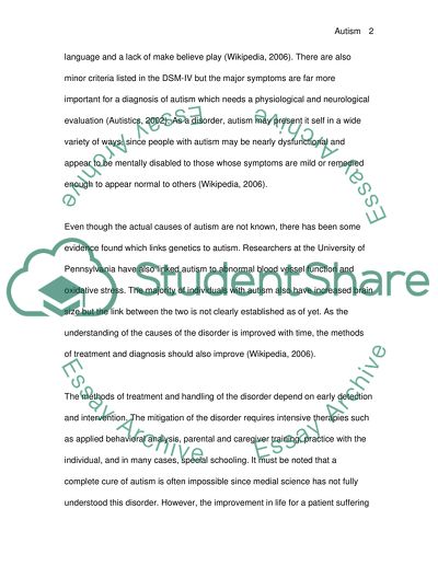 The Methods of Treatment and Handling of Autism