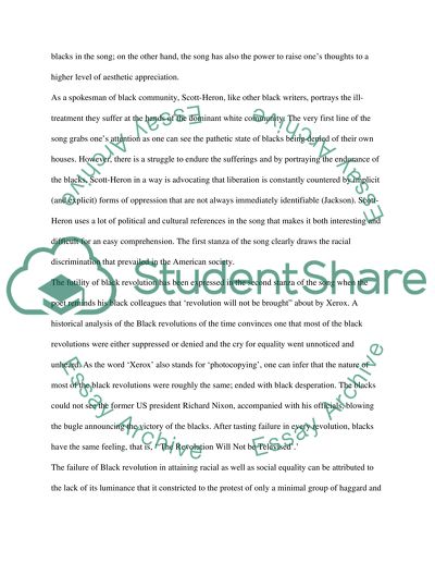 Resistance and containment as described in the song The Revolution Will Not be Televised