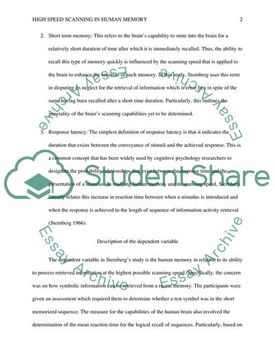 High-Speed Scanning In Human Memory