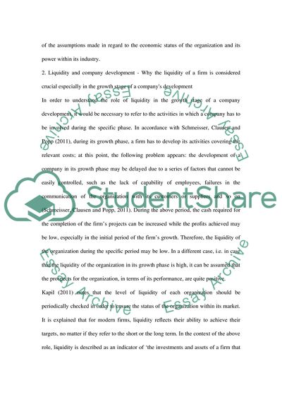 Why Firm Liquidity Is Considered Crucial Especially in the Growth Stage of a Companys Development