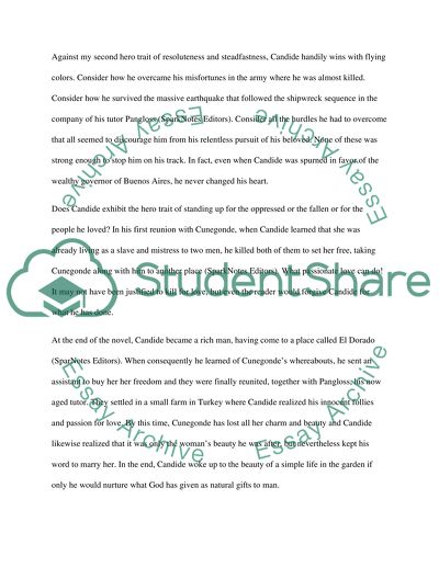 Hero Candide in the Novel Written by Voltaire