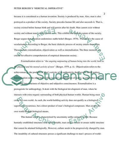 Peter Bergers Heretical Imperative