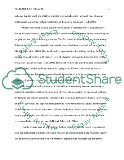 Cultural influences & impact of military life on individuals and families