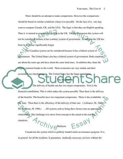 The Cost of Health Care Insurance