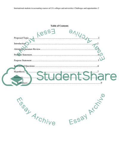 International Students in Accounting Courses at US Colleges and Universities