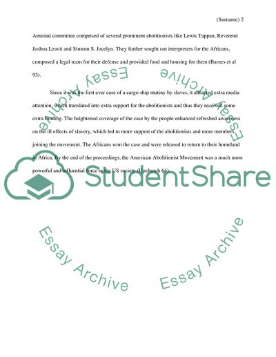 The Amistad Case and the Abolitionist Movement of America