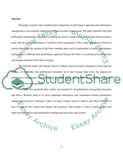 Performance management and strategic human resource management