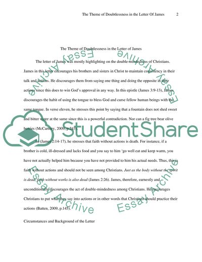 The Theme of Doubtlessness in the Letter of James