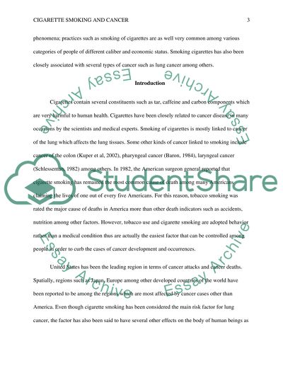 Cigarette Smoking and Cancer