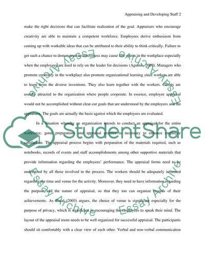 Appraising and Developing Staff