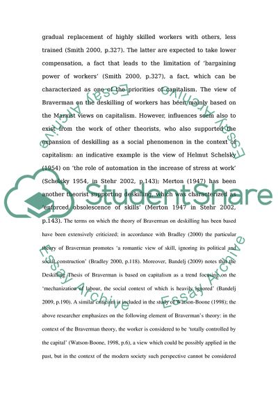 Deskilling Thesis of Braverman
