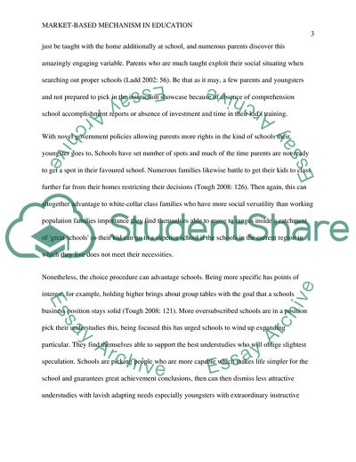 Market-Based Mechanism in Education
