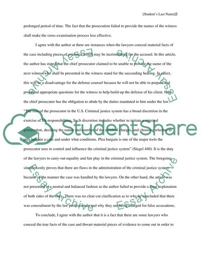 Analysis Paper (Article)