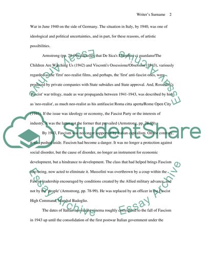 Italian Neo Realism and the Movie Rome Open City