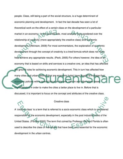 The Creative Class, Importance of Economic Development and Planning