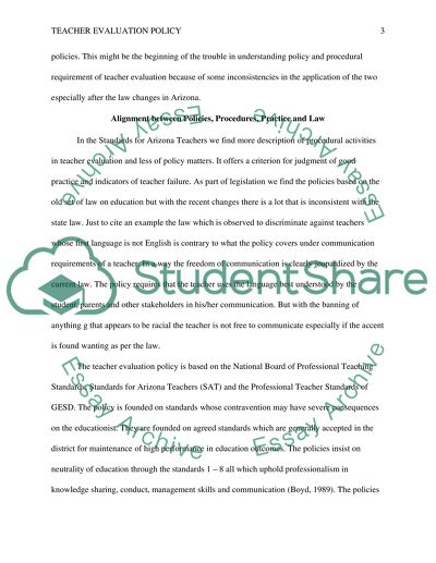 Field Experience #5 Policy