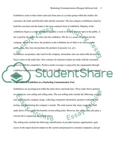 Marketing Communications of Paragon Software Ltd