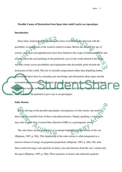 Possible Causes of Destruction from Space That Could Lead to an Apocalypse