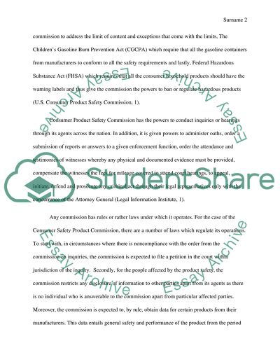 Consumer Product Safety Commission