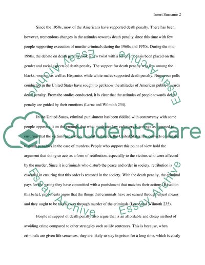 Debates on the Issue of the Death Penalty