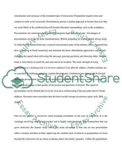 Different Learning Methods and Approaches