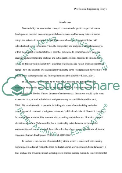 Sustainability as an Essential Aspect of Contemporary Engineering Practice