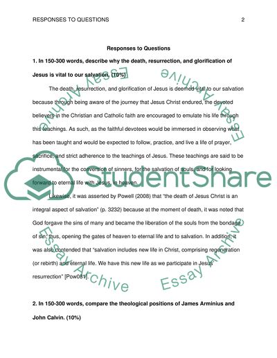 Theological Positions of James Arminius and John Calvin