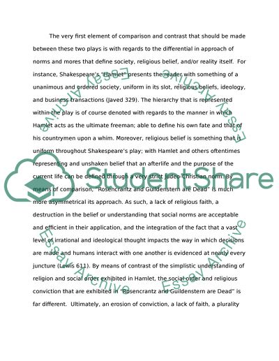 Comparing William Shakespeares Hamlet with Tom Stoppards Rosencrantz and Guildenstern are Dead