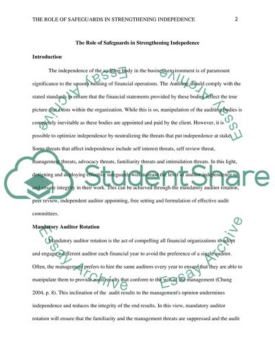 The Role of Safeguards in Strengthening Independence