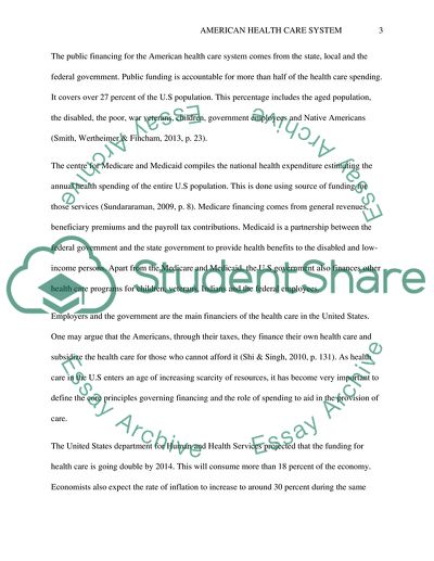 Principles Governing the Financing of the American Health Care System