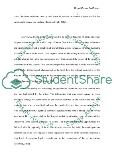 DIGITAL CULTURE AND MONEY