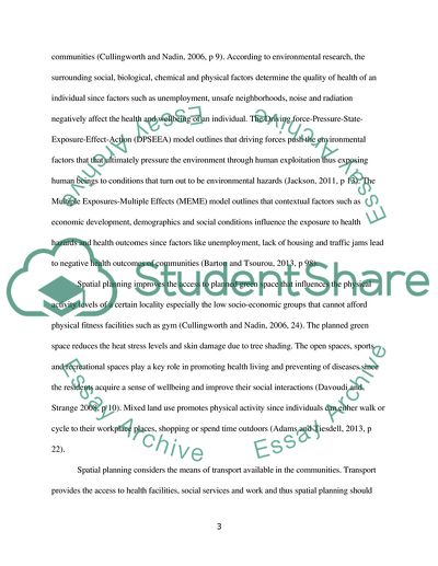 Spatial Planning and Better Health