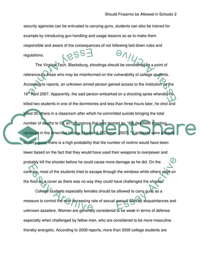 Should Firearms Be Allowed In Schools