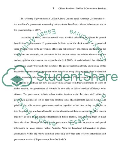 Citizen Readiness to Use E-Government Services