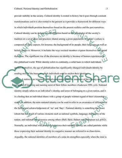 Cultural, National Identity and Globalization