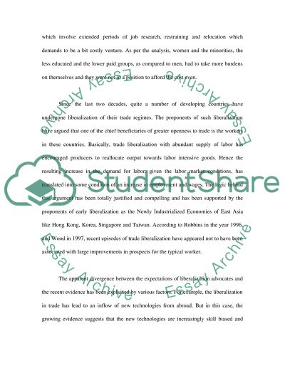 Relationship between Employment and International Trade