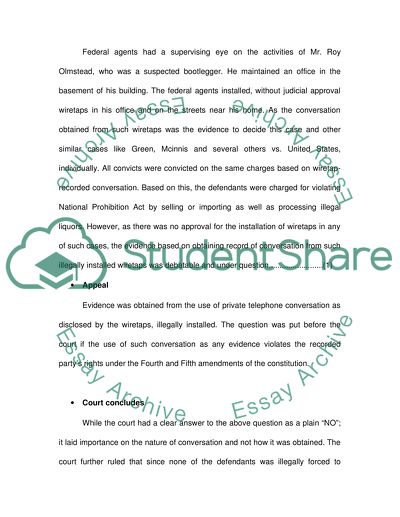 Olmstead vs. United States