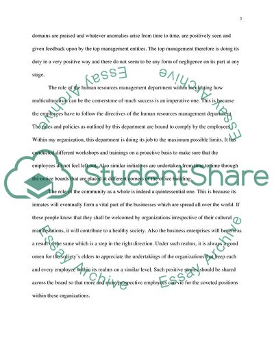 Cultural Diversity in the Work Place