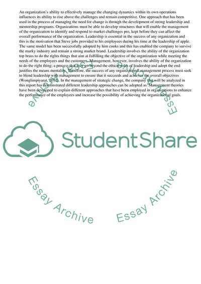 Leadership and Management of Strategic Change