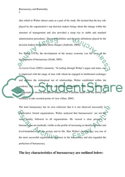 Bureaucracy and Rationality