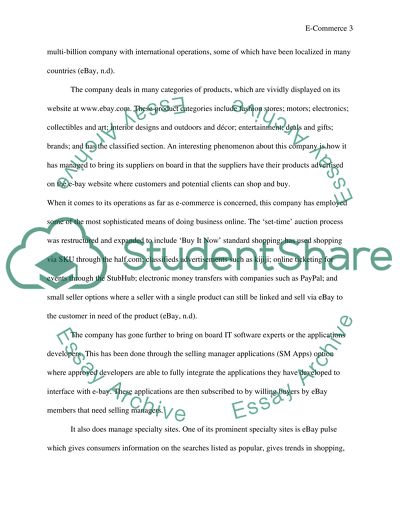 E-commerce, ebay and online auction