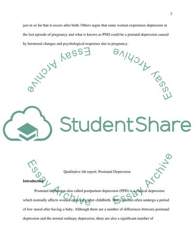 Postnatal Depression