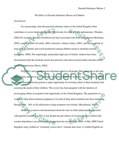 Parental Substance Misuse the effects on Children