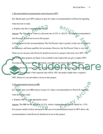 Net Cash Flow Task 2