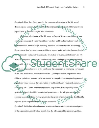 Case Study I COnsent, Safety, and Firefighter Culture